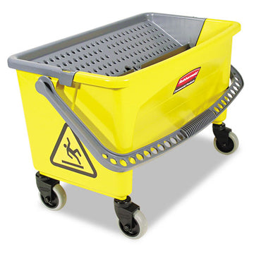 Rubbermaid® Commercial HYGEN™ Hygen Press Wring Bucket For Microfiber Flat Mops, Yellow freeshipping - TVN Wholesale